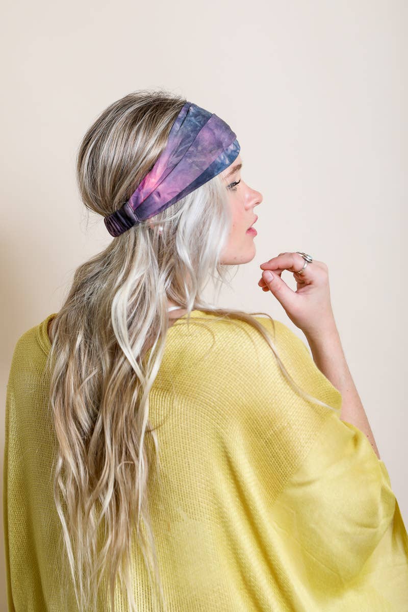 Boho Chic Wide Band Tie-Dye Headwrap ?