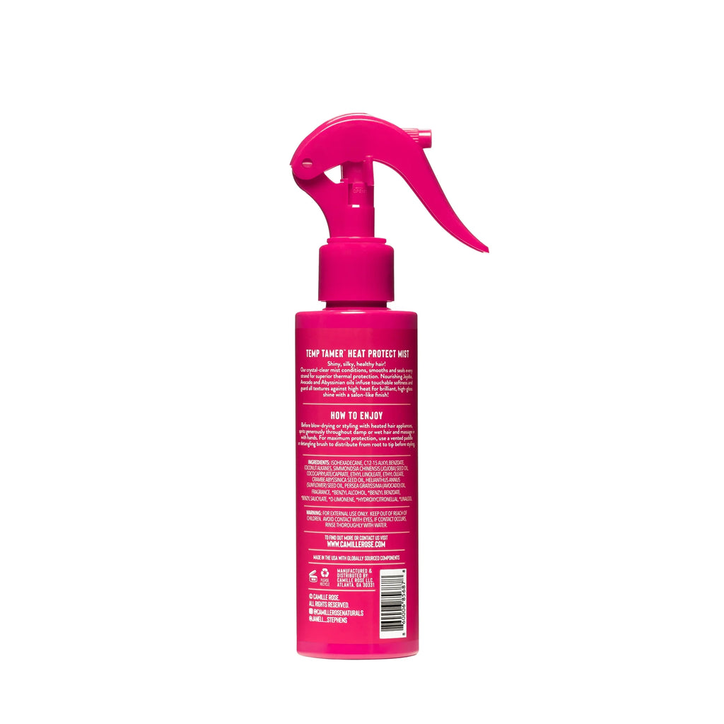 Camille Rose Temp Tamer Heat Protect Mist, 5 fl oz Lightweight Thermal Shield for Hair