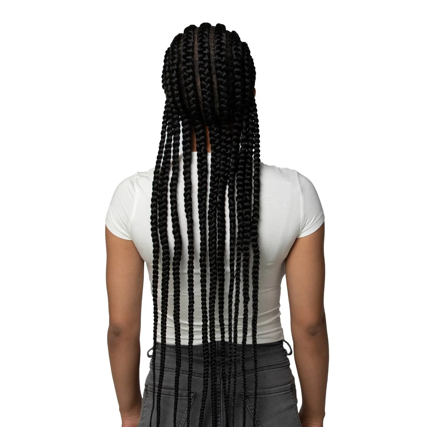 QueenB Full Lace Wig 36" – Ghana Braid | Natural‑Look Ghana Braids with Crown Design