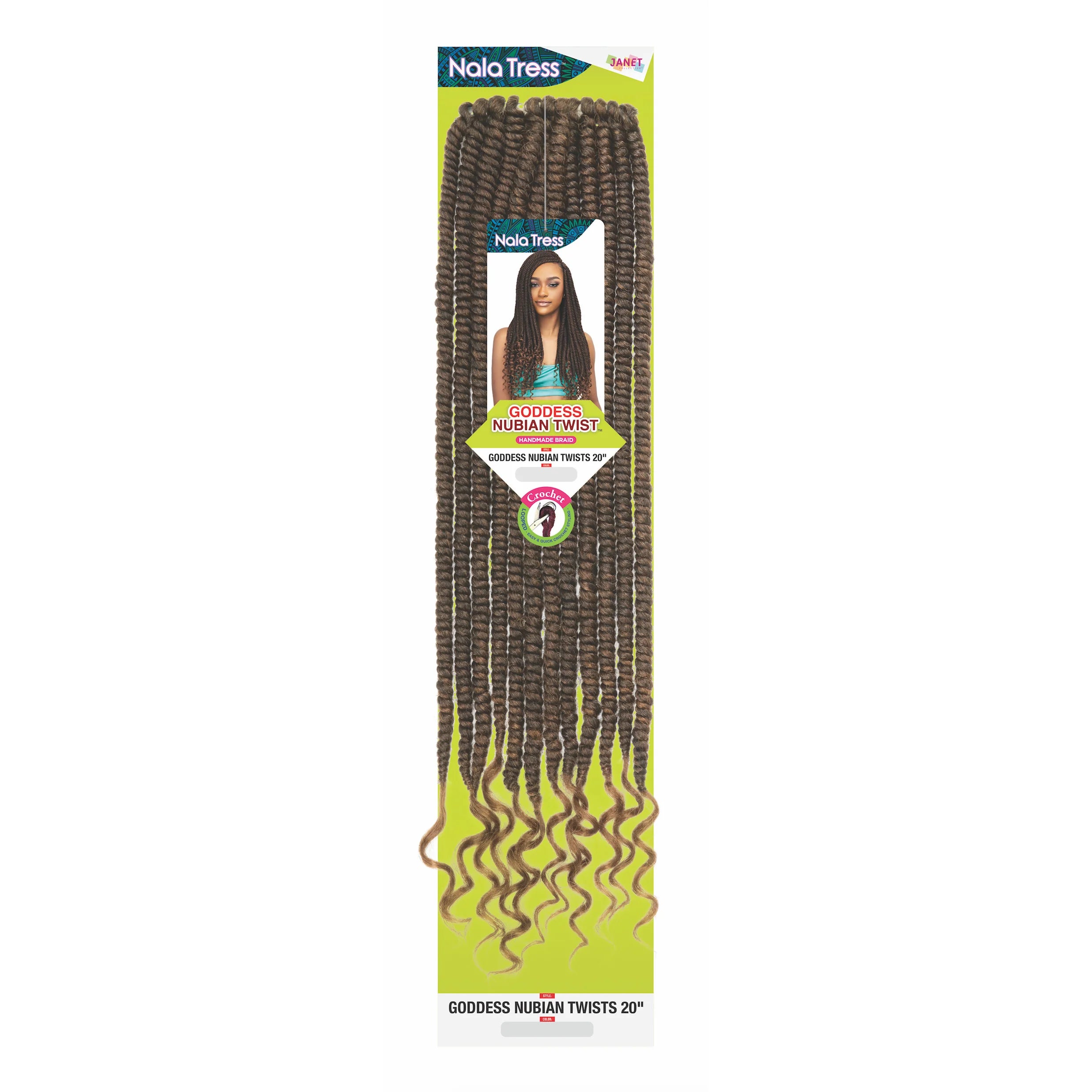 Nubian Crochet Braids 20" – Pre-Stretched Synthetic Hair Extensions