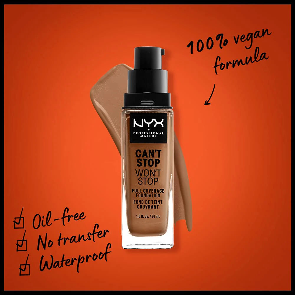 NYX Can’t Stop Won’t Stop 24-Hour Matte Foundation 30mL – Full Coverage