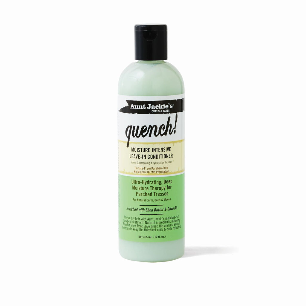 Aunt Jackie’s Quench Moisture Intensive Leave-In Conditioner, 12 fl oz Hydrating Treatment for Curly Hair