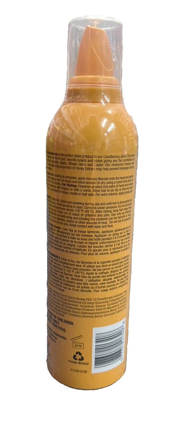 Shine N Jam Setting Mousse Extra Hold with Honey Extract - 12 oz / 354 ml Styling Foam for Curls &  Braids