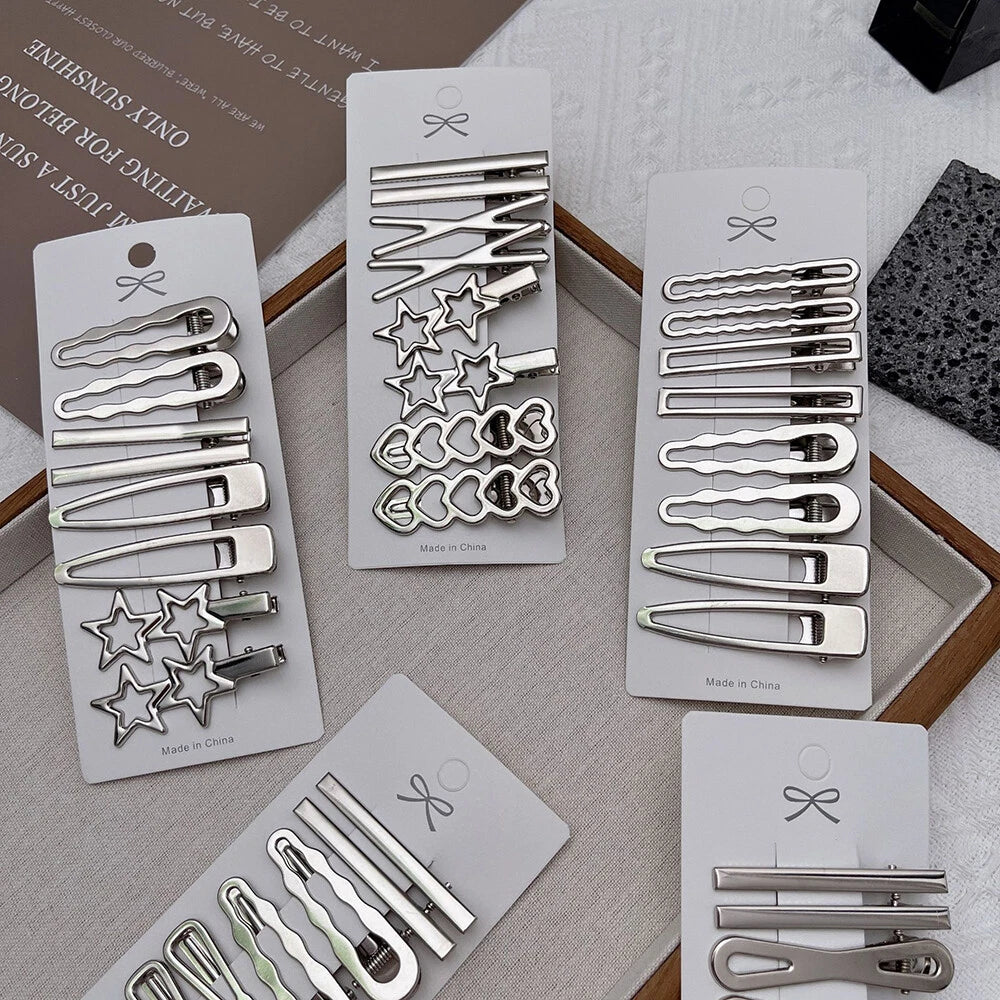 Hair Snap Clips 8 Pieces – Metal Snap Hair Barrettes for Women & Girls Everyday Styling