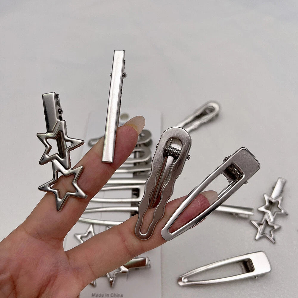 Hair Snap Clips 8 Pieces – Metal Snap Hair Barrettes for Women & Girls Everyday Styling
