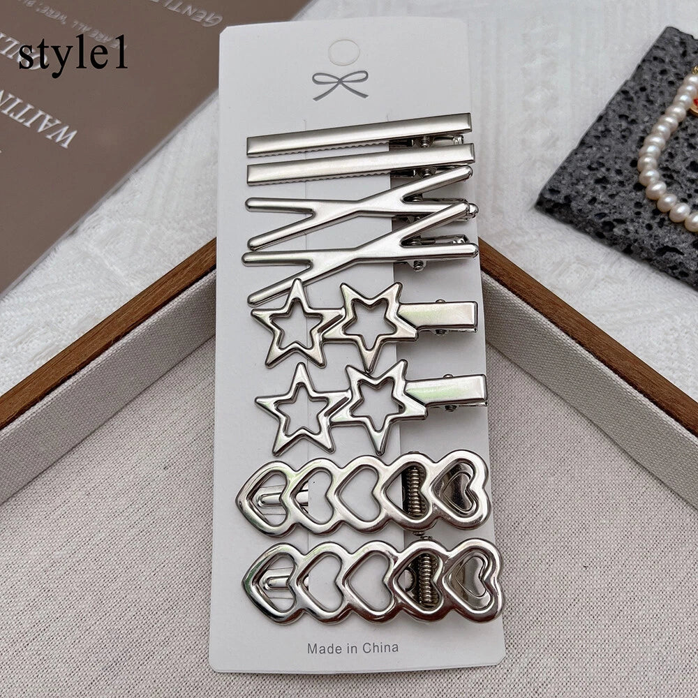 Hair Snap Clips 8 Pieces – Metal Snap Hair Barrettes for Women & Girls Everyday Styling