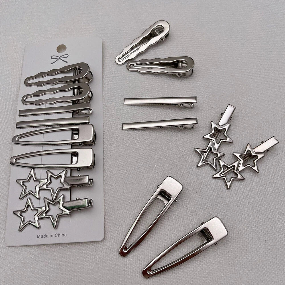 Hair Snap Clips 8 Pieces – Metal Snap Hair Barrettes for Women & Girls Everyday Styling