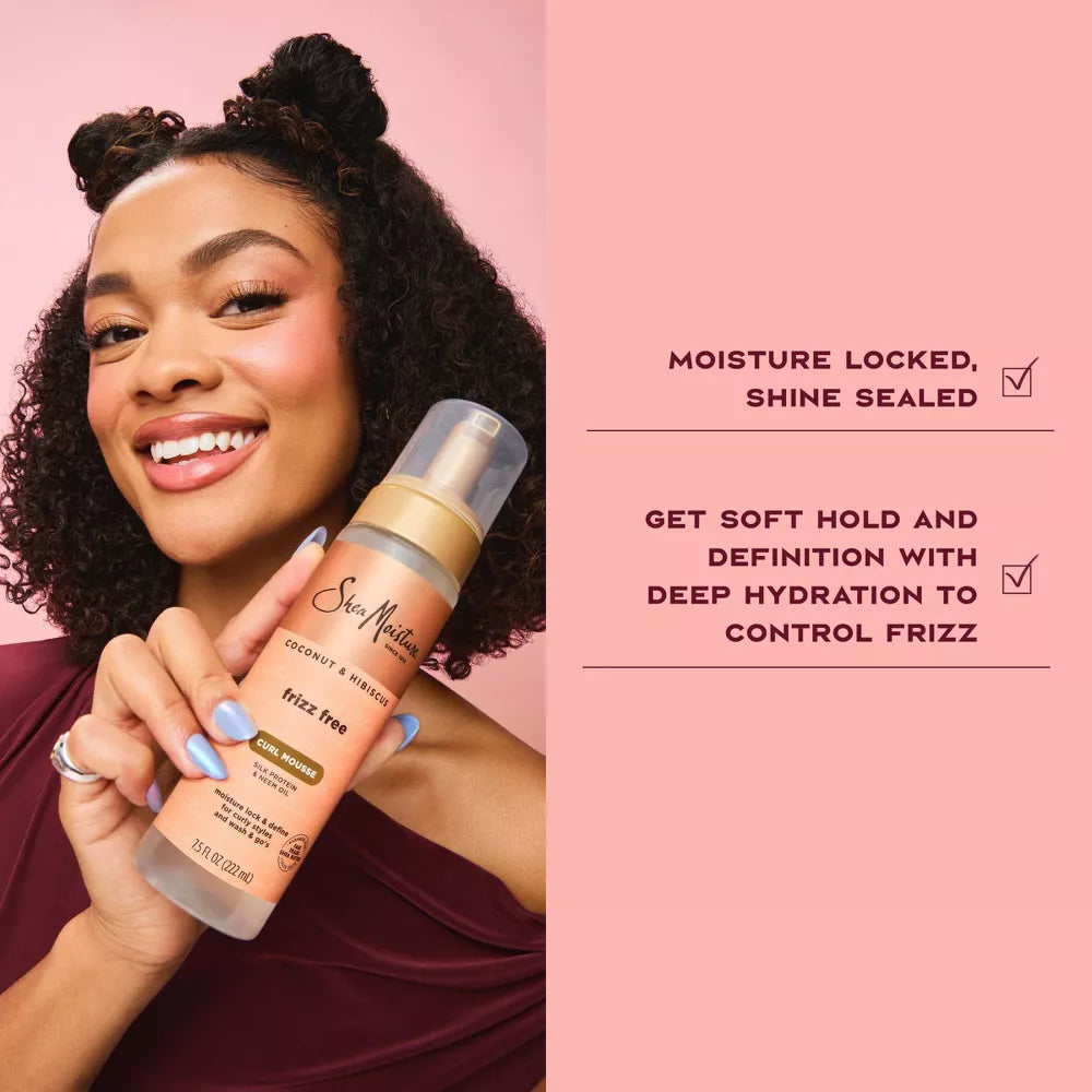 Shea Moisture Coconut & Hibiscus Frizz‑Free Curl Mousse