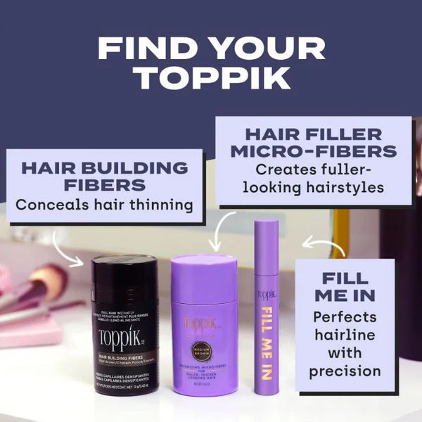 TOPPIK Fill Me In Hairline Filler - Black Hair Touch-Up for Thinning Hair